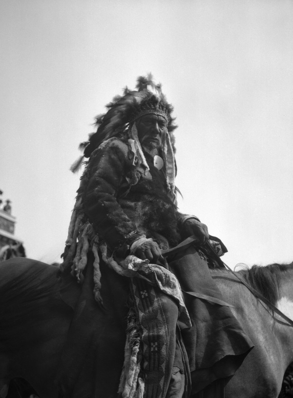 Original title:  Peter Wesley, Stoney, at Banff, Alberta. Image courtesy of Glenbow Museum, Calgary, Alberta.