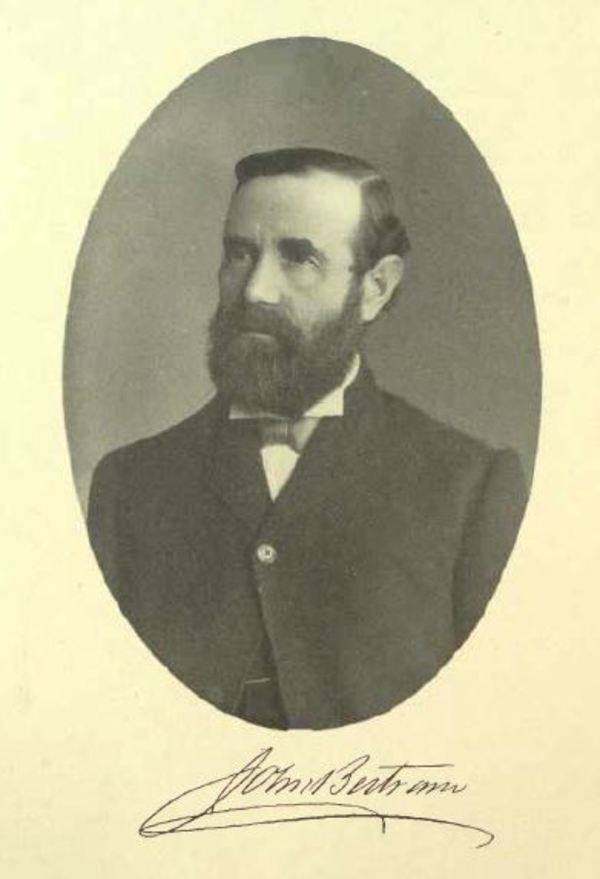 Titre original :  John Bertram. From: Commemorative biographical record of the county of York, Ontario: containing biographical sketches of prominent and representative citizens and many of the early settled families by J.H. Beers & Co, 1907. https://archive.org/details/recordcountyyork00beeruoft/page/n4 