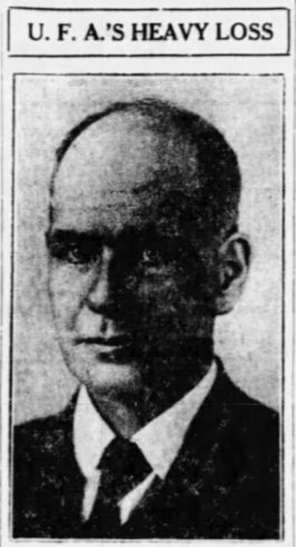 Original title:  Percival Baker. From the Edmonton Journal, 20 July 1921, page 1.