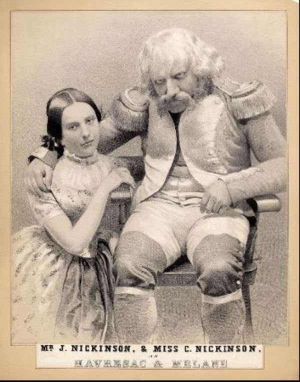 Titre original :  John Nickinson as Havresac and his daughter Charlotte as Melanie in 