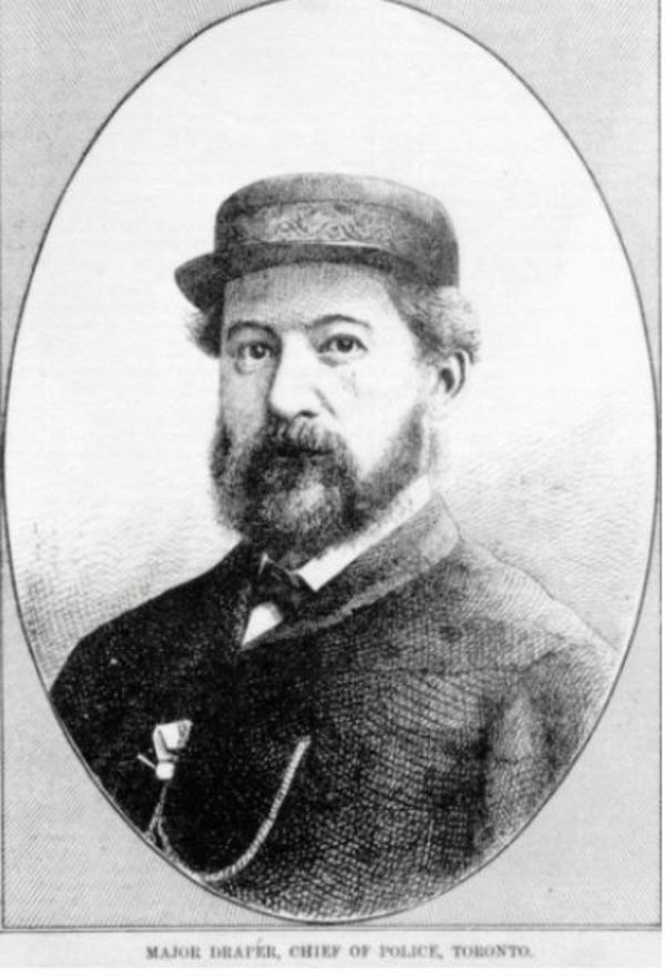 Titre original :  Major Draper, Chief of Police, Toronto. This image is from the Canadian Illustrated News, 1869-1883, held in the Library and Archives Canada.