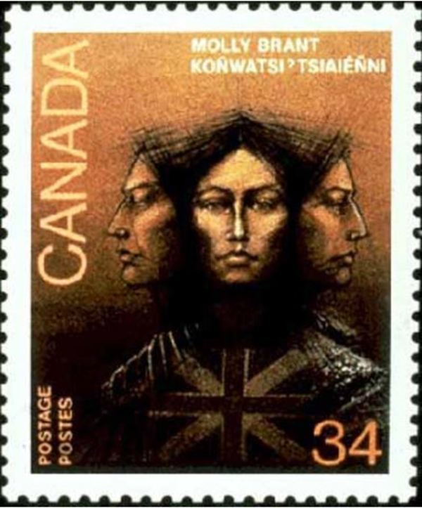 Original title:  Molly Brant (Tekonwatonti) Courtesy Canada Post Corp
