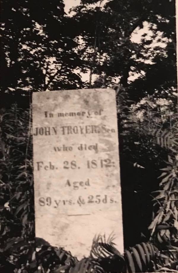 Titre original :  Photograph Courtesy of Norfolk County Archives. 

Details: Dr. Troyer burial plot, near Port Rowan, Ontario. Dr. John Troyer’s tombstone reads: 