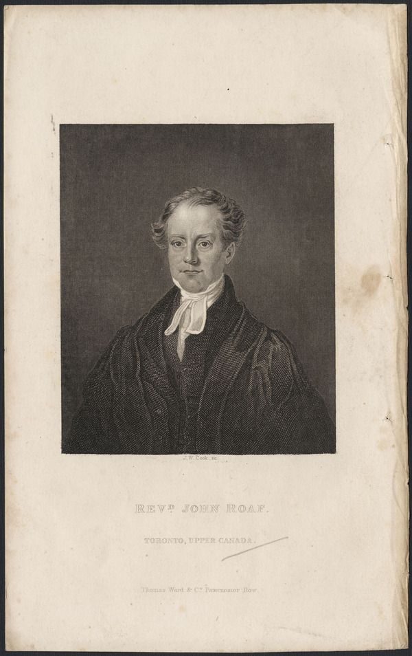 Titre original :  Revd. John Roaf, Toronto, Upper Canada. 