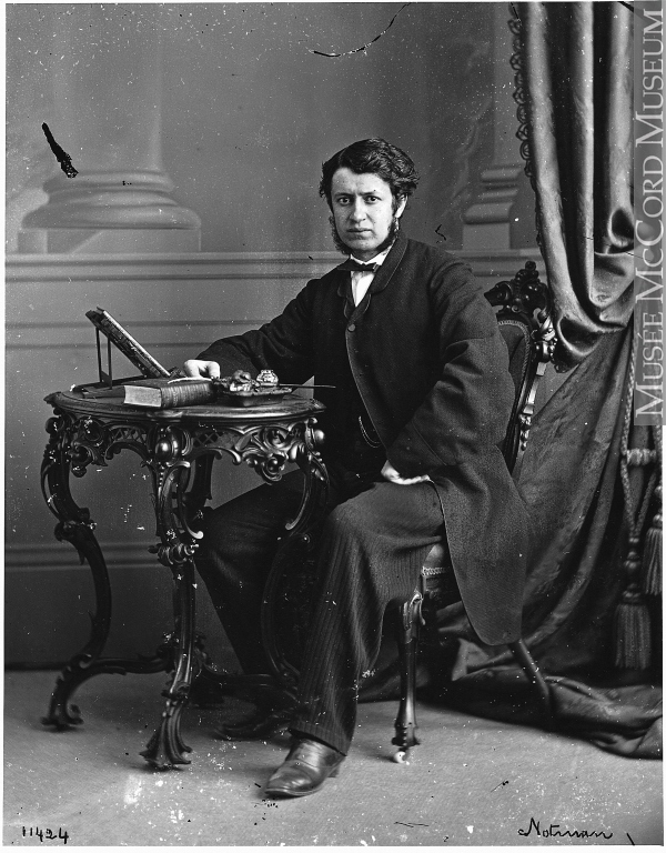 Original title:  Photograph Gonzalve Doutre, Montreal, QC, 1863 William Notman (1826-1891) 1863, 19th century Silver salts on glass - Wet collodion process 12 x 10 cm Purchase from Associated Screen News Ltd. I-11424 © McCord Museum Keywords:  male (26812) , Photograph (77678) , portrait (53878)