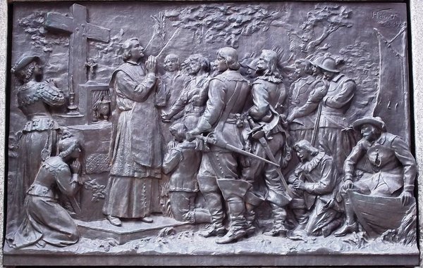 Titre original :    Description Français : Bas-relief de Louis-Philippe Hébert, 1895, Monument à Maisonneuve, Place d'Armes, Montréal. Date 23 May 2011(2011-05-23) Source Own work Author Jean Gagnon

Camera location 45° 30' 17.25