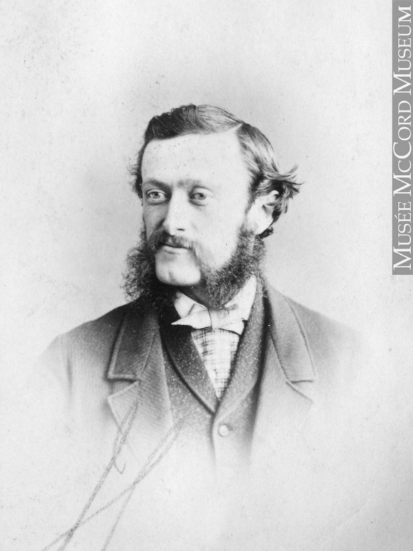 Original title:  Photograph Alfred Sandham, artist, Montreal, QC, 1866 William Notman (1826-1891) 1866, 19th century Silver salts on paper mounted on paper - Albumen process 8.5 x 5.6 cm Purchase from Associated Screen News Ltd. I-19802.1 © McCord Museum Keywords:  male (26812) , Photograph (77678) , portrait (53878)