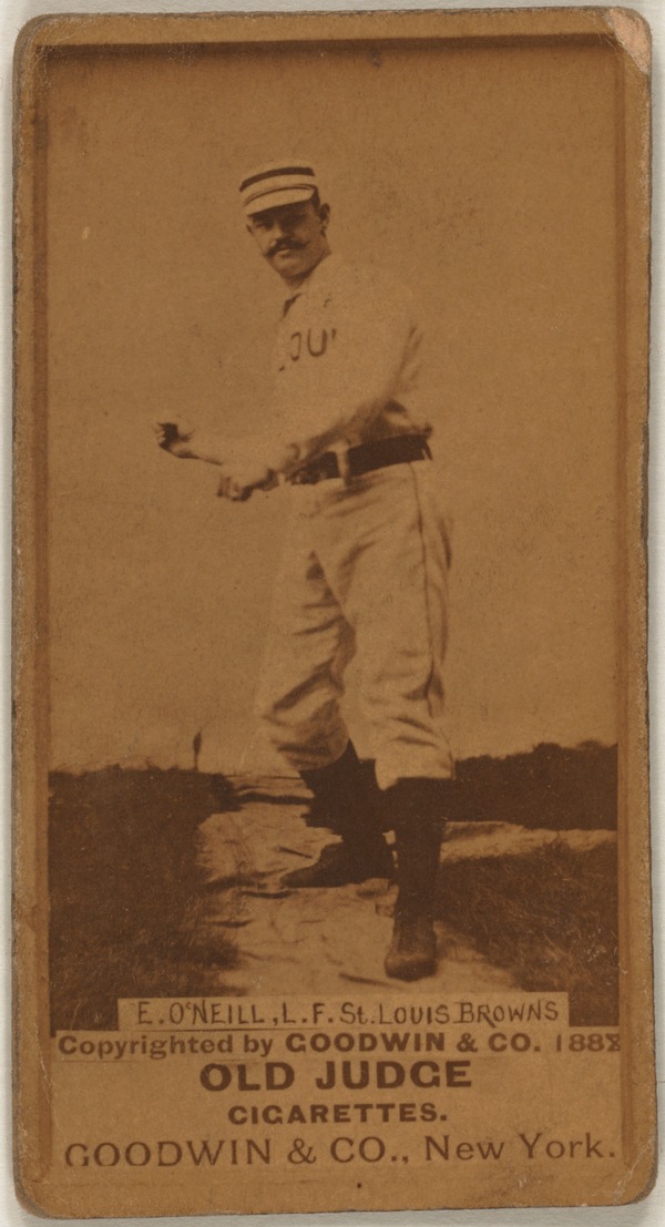 Original title:    Baseball cards from the Benjamin K. Edwards Collection at the Library of Congress Series N172: Old Judge (Goodwin & Company, 1887) Tip O'Neill – left fielder, St. Louis Browns Call number: LOT 13163-05, no. 416; Digital ID: bbc 0488f   This image is available from the United States Library of Congress's Prints and Photographs division under the digital ID bbc.0488f. This tag does not indicate the copyright status of the attached work. A normal copyright tag is still required. See Commons:Licensing for more information. العربية | Česky | Deutsch | English | Español | فارسی | Suomi | Français | Magyar | Italiano | Македонски | മലയാളം | Nederlands | Polski | Português | Русский | Slovenčina | Türkçe | 中文 | ‪中文(简体)‬ | +/−

