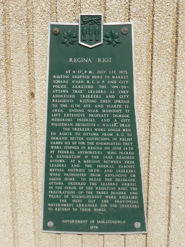 Original title:  Regina Riot Historical Marker
